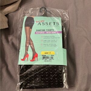 ASSETS by Sara Blakely Textured Black Shaping Tights